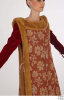  Photos Woman in Historical Dress 36 15th century Historical clothing brown dress dress with fur upper body 0011.jpg